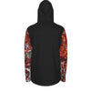 dos - Sweat capuche manche longue et pouce UPF50+ noir gorgone rouge