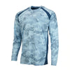 R camo bleu gris - Couleurs Lagon - Chemise de Pêche Respirante UV50+ Lycra Manches Longues Camouflage générique