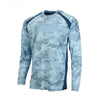 R camo bleu gris - Couleurs Lagon - Chemise de Pêche Respirante UV50+ Lycra Manches Longues Camouflage générique