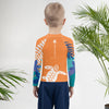 dos garçon - Lycra Manche Longue UPF50 Enfant 2-7 Orange - Couleurs Lagon