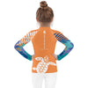 de dos fond blanc - Lycra Manche Longue UPF50 Enfant 2-7 Orange - Couleurs Lagon