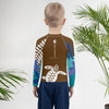 dos palmier - Lycra Manche Longue UPF50 Enfant 2-7 Chocolat - Couleurs Lagon