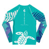 dos à plat - Lycra Manche Longue UPF50 Enfant 2-7 Turquoise - Couleurs Lagon