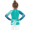 dos fond blanc - Lycra Manche Longue UPF50 Enfant 2-7 Turquoise - Couleurs Lagon