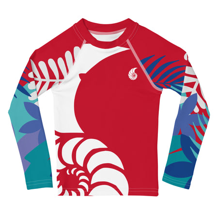 avant - Lycra Manche Longue UPF50 Enfant 2-7 Rouge - Couleurs Lagon