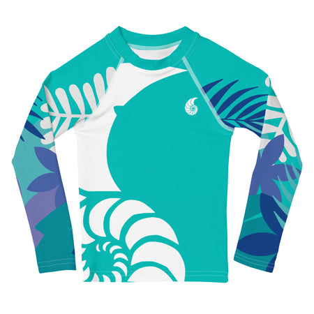 avant fonc blanc - Lycra Manche Longue UPF50 Enfant 2-7 Turquoise - Couleurs Lagon