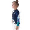 gauche - Lycra Manche Longue UPF50 Enfant 2-7 Bleu Marine - Couleurs Lagon