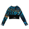 dos a plat - Lycra MITI Crop Top Femme Caraco Recyclé UV50 Benitier Bleu - Couleurs Lagon