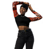 vant & jean noir - Crop Top Lycra Femme Manche Longue Recyclé SPF50 Gorgone Rouge - Couleurs Lagon