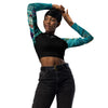 av jeans - Lycra MITI Crop Top Femme Caraco Recyclé UV50 Orchidée Turquoise - Couleurs Lagon