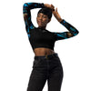 avant jeans - Lycra MITI Crop Top Femme Caraco Recyclé UV50 Nautile Benitier Bleu - Couleurs Lagon