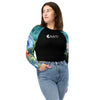 avant jean - Crop Top Lycra Femme Manche Longue Recyclé SPF50 Bleu Marine Meduse - Couleurs Lagon