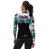 dos - Lycra Rashguard Noir Femme MITI ORCHIDEES Caraco - Couleurs Lagon