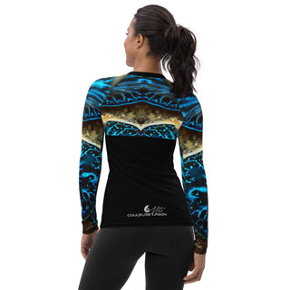 dos - Lycra Rashguard Noir Femme MITI BENITIER BLEU 2 Caraco - Couleurs Lagon