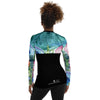 dos 3 - Lycra Rashguard Noir Femme MITI MEDUSES Caraco - Couleurs Lagon