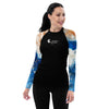 avant gauche - Lycra Rashguard Noir Femme MITI MARINE Caraco - Couleurs Lagon