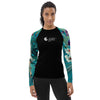 avant - Lycra Rashguard Noir Femme MITI TURQUOISE ORCHIDEES Caraco - Couleurs Lagon