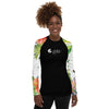 avant - Lycra Rashguard Noir Femme MITI HIBISCUS Caraco - Couleurs Lagon