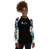 avant - Lycra Rashguard Noir Femme MITI ORCHIDEES Caraco - Couleurs Lagon