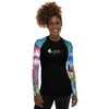 av 3 - Lycra Rashguard Noir Femme MITI MEDUSES Caraco - Couleurs Lagon