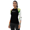 gauche - Lycra Rashguard Noir Femme MITI HIBISCUS Caraco - Couleurs Lagon