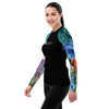 av g2 - Lycra Rashguard Noir Femme MITI MEDUSES Caraco - Couleurs Lagon