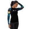 droite - Lycra Rashguard Noir Femme MITI BENITIER BLEU Caraco - Couleurs Lagon