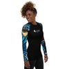 droite - Lycra Rashguard Noir Femme MITI BENITIER BLEU Caraco - Couleurs Lagon