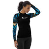 droite - Lycra Rashguard Noir Femme MITI BENITIER BLEU 2 Caraco - Couleurs Lagon