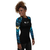 droite - Lycra Rashguard Noir Femme MITI BENITIER BLEU 2 Caraco - Couleurs Lagon