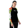 droit - Lycra Rashguard Noir Femme MITI HIBISCUS Caraco - Couleurs Lagon