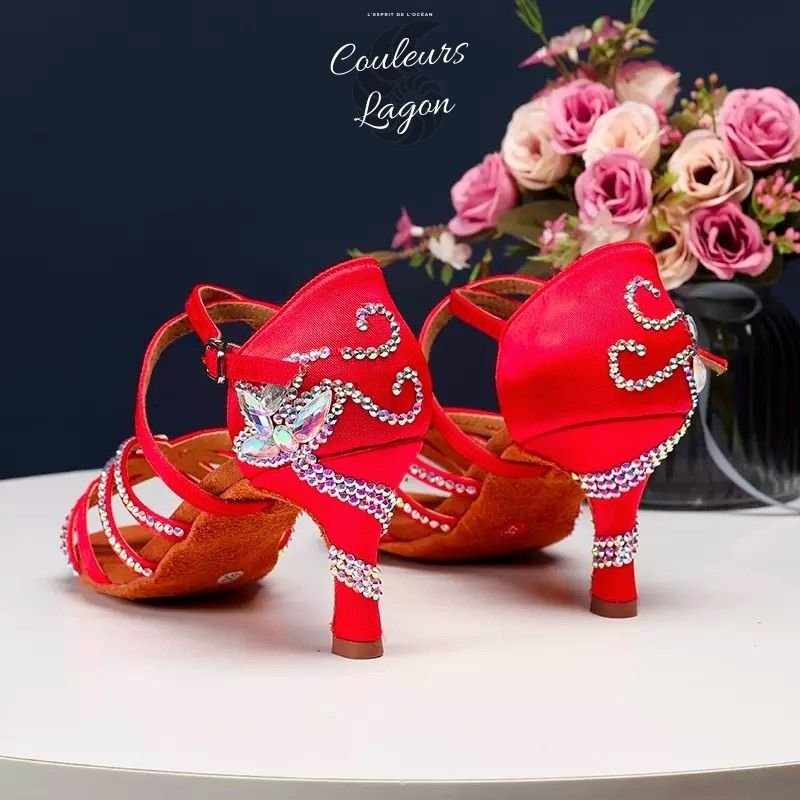 Chaussures de salsa strass Chaussures de danse italienne
